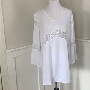 White swim suit cover up